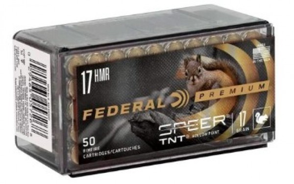 MUNIÇÃO FEDERAL CAL 17 HMR TNT 17GR CX 50