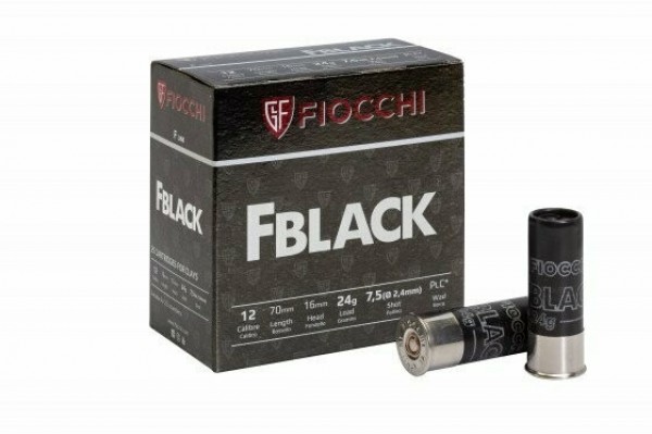 Cartucho Fiocchi Cal 12 FBlack 7.5 24g cx 25