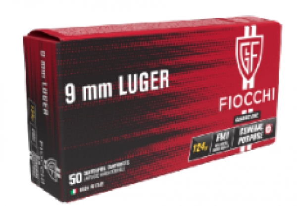 MUNIÇÃO FIOCCHI CAL 9MM LUGER 124GR FMJ CX 50