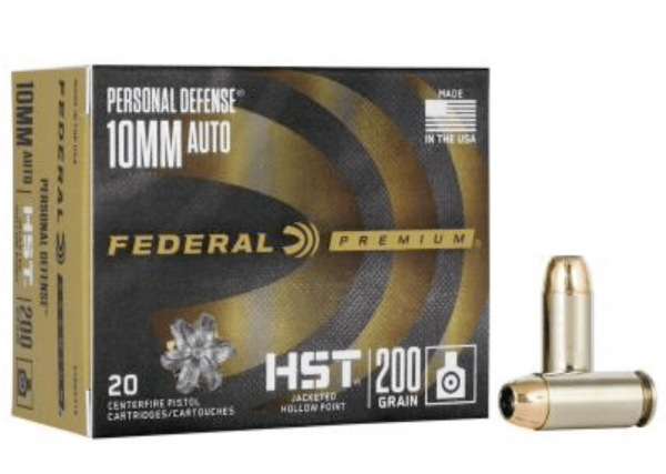 MUNIÇÃO FEDERAL CAL 10MM AUTO PERSONAL DEFESNSE HST