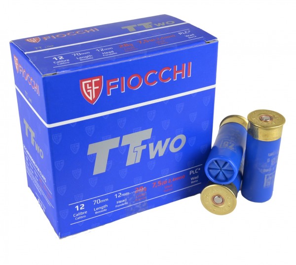 Cartucho Fiocchi Cal 12 TT Two 7.5 28g cx 25
