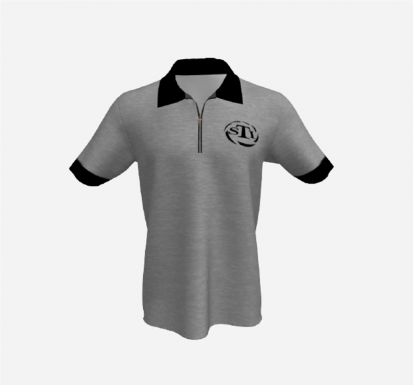 CAMISA STI CINZA DETALHE PRETO