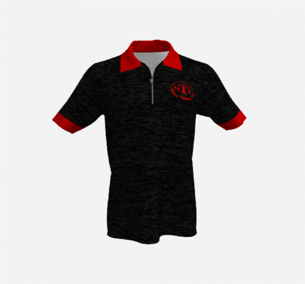 CAMISA STI PRETO DETALHE VERMELHO 