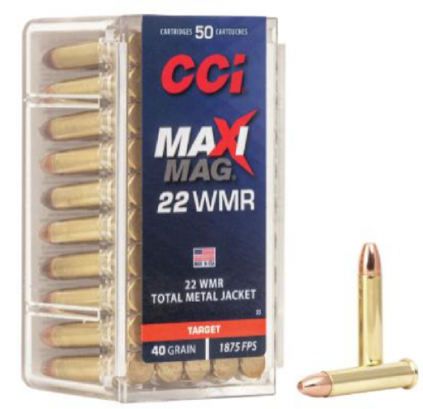 MUNIÇÃO CCI CAL 22 WMR MAXI-MAG 40GR TMJ