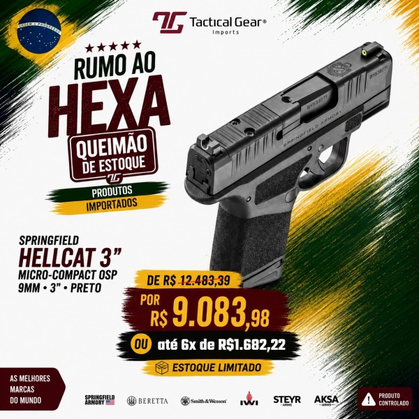 SPRINGFIELD - PISTOLA HELLCAT 3" MICRO-COMPACT OSP, 9MM, 3"