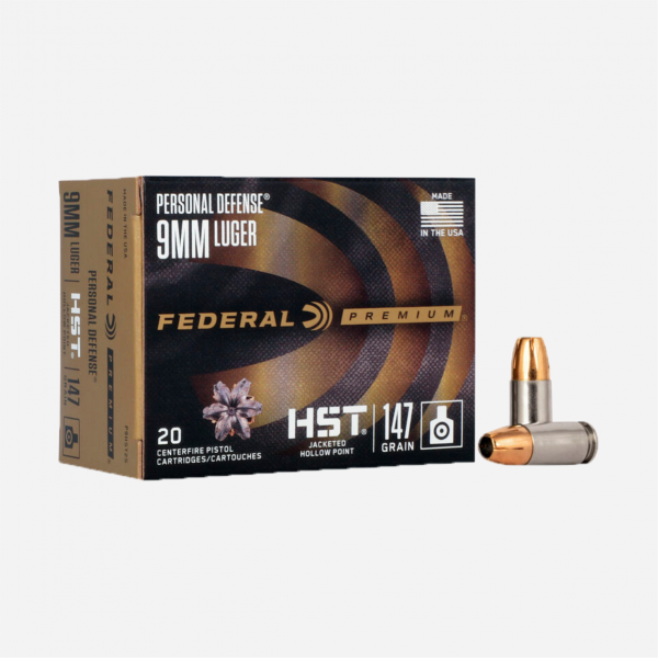 MUNIÇÃO FEDERAL CAL. 9MM LUGER PERSONAL DEFESNSE HST