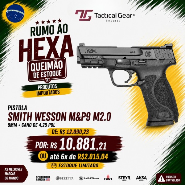 BRW - PISTOLA SMITH WESSON M&P9 M2 0 9MM CANO DE 4,25 POL