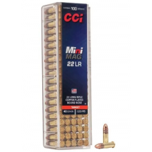 MUNIÇÃO CCI CAL .22 LR 40GR HS MINI MAG CX 100
