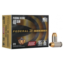 MUNICAO FEDERAL CAL. 40 S&W HYDRA SHOCK DEEP 165GR JHP CX 20