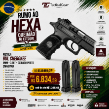 BRW - PISTOLA BUL CHEROKEE COMPACT, 9MM, 3.66", OXIDADO PRETO, 2MAG17RD