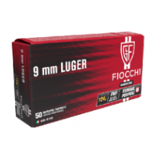 MUNIÇÃO FIOCCHI CAL 9MM LUGER 124GR FMJ CX 50
