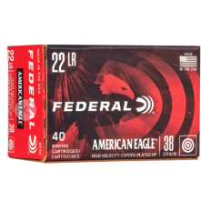 MUNIÇÃO FEDERAL CAL 22 LR HIGH VELOCITY 38 GR COOPER PLATED CX 40