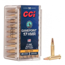 MUNIÇÃO CCI CAL 17 HMR GAMEPOINT SJSP 20GR CX 50