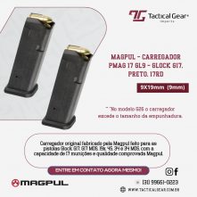 BRW - MAGPUL - CARREGADOR PMAG 17 GL9 - GLOCK G17, 9MM, PRETO, 17RD